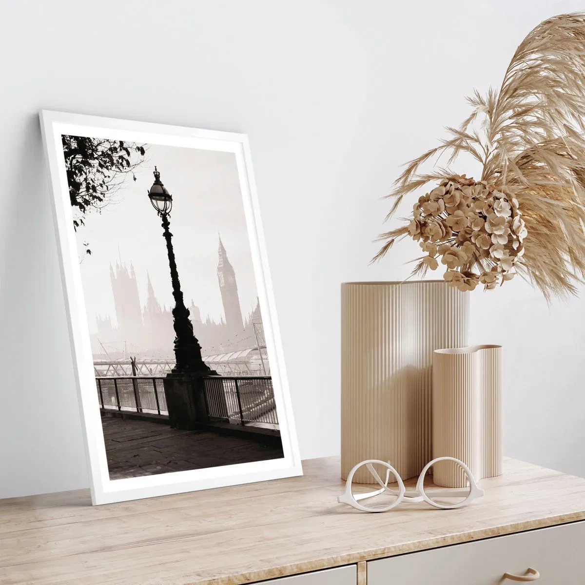 Poster in cornice bianca - Un mattino a Londra - 30x40 cm