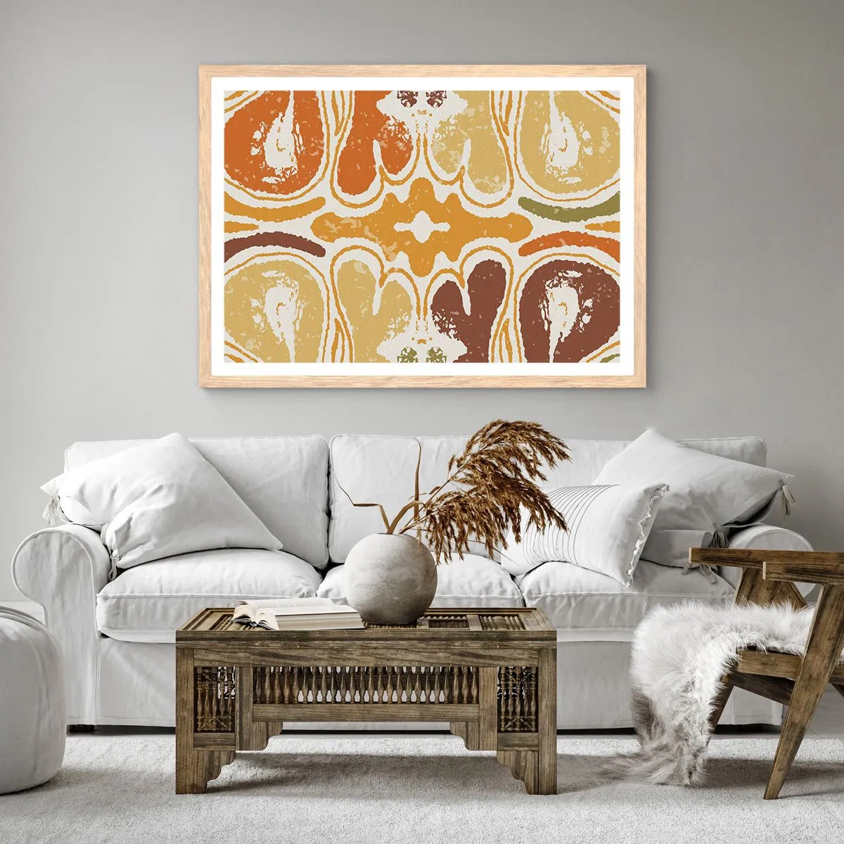 Poster in cornice rovere chiaro - Astrazione sentimentale - 100x70 cm