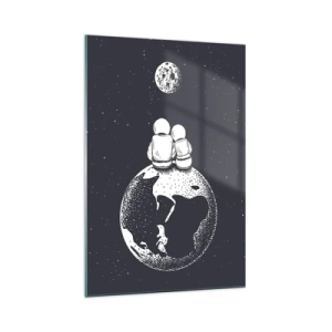 Quadro su vetro - Love story cosmica - 70x100 cm