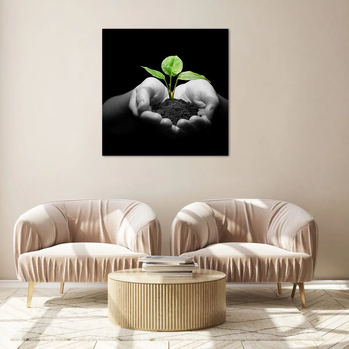 Quadro su vetro - Amo la natura, la proteggo - 30x30 cm