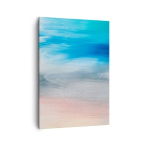 Quadro su tela - Stampe su Tela - Pennellate astratte nei toni del blu e del rosa - 50x70cm - Gli elementi: l'aria - Decorazione murale moderna per soggiorno e camera da letto ARTTOR