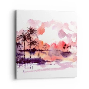 Quadro su tela - Stampe su Tela - Pace dei tropici in rosso - 30x30 cm