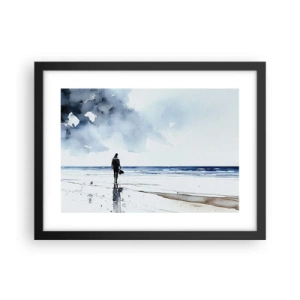 Poster in cornice nera - Dialogo con il mare - 40x30 cm