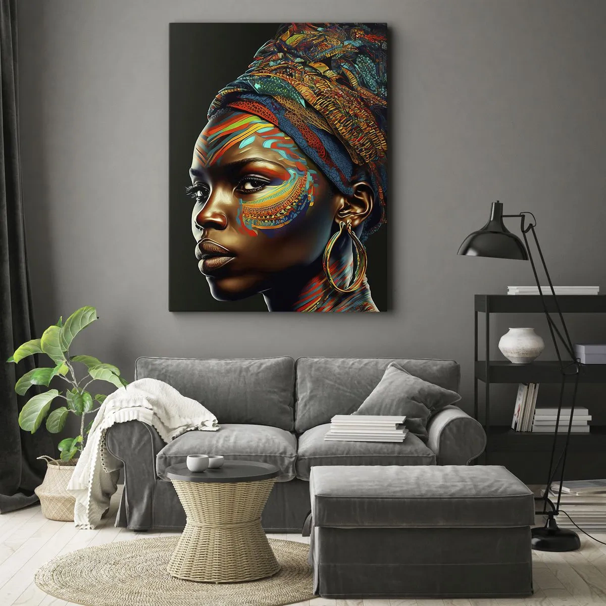 Quadro su tela - Stampe su Tela - Regina africana - 45x80 cm