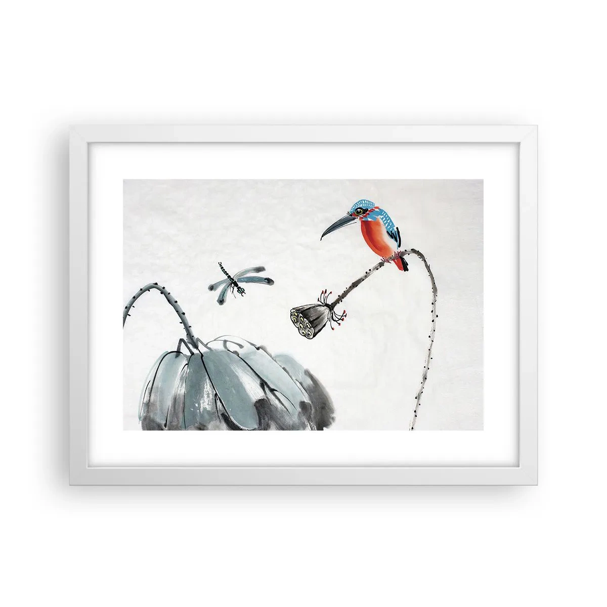 Poster in cornice bianca - La vita del prato - 40x30 cm