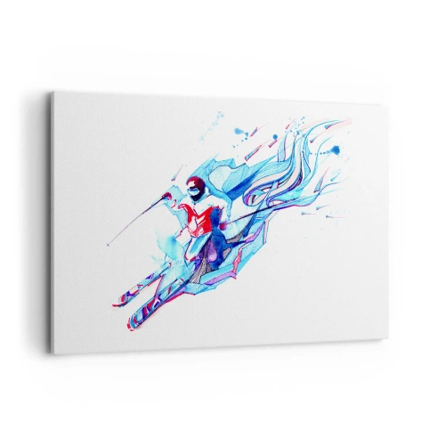 Quadro su tela - Stampe su Tela - Cavaliere astratto in colori dinamici - 120x80cm - A tutta velocità verso la gioia - Decorazione murale moderna per soggiorno e camera da letto ARTTOR