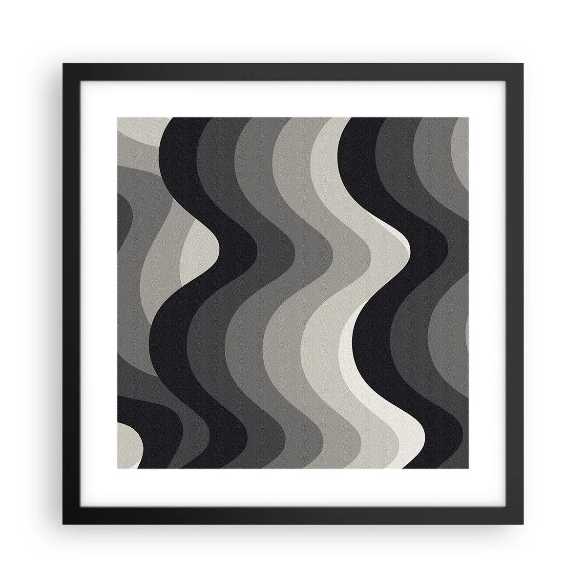 Poster in cornice nera - Un'onda dopo l'altra - 40x40 cm