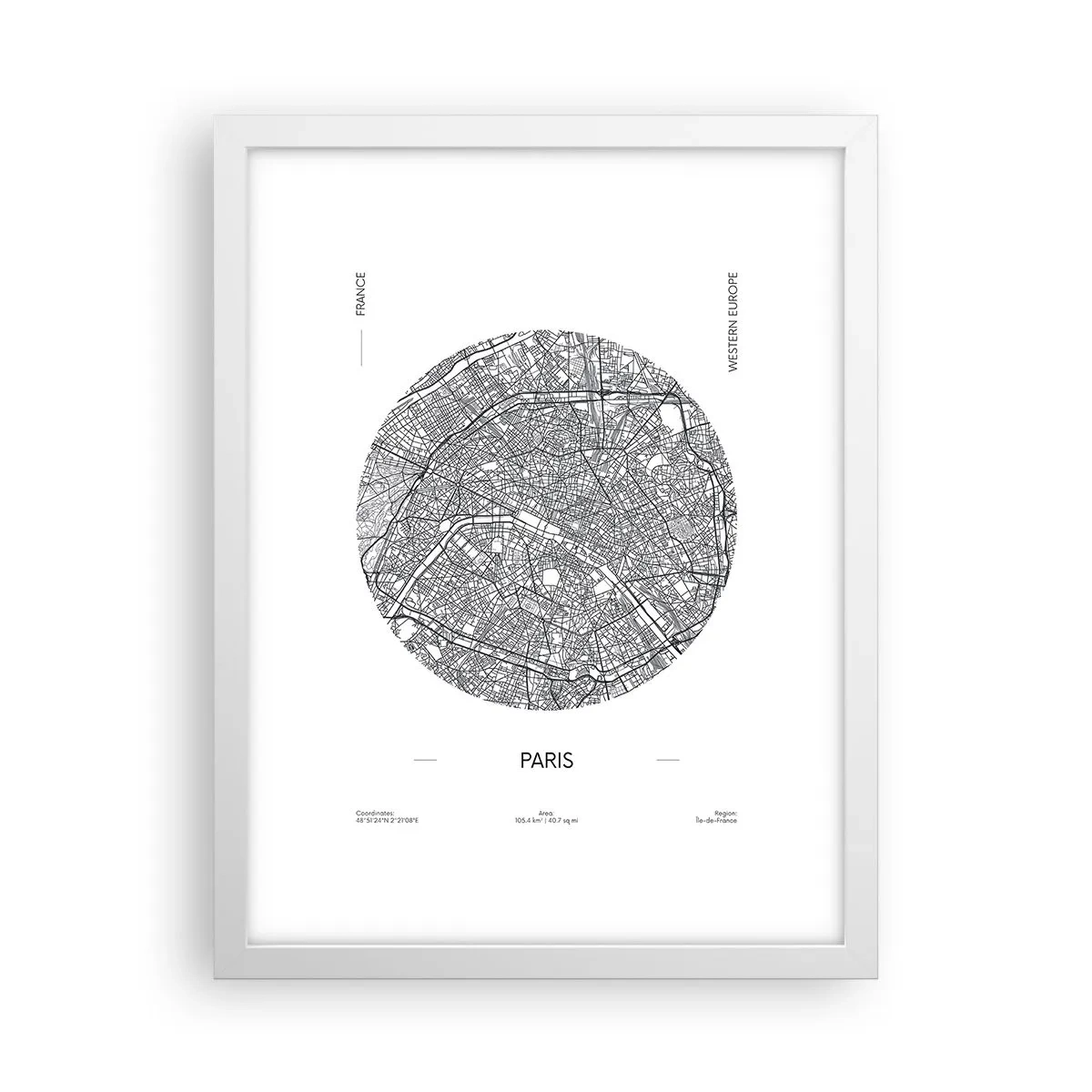 Poster in cornice bianca - Anatomia di Parigi - 30x40 cm