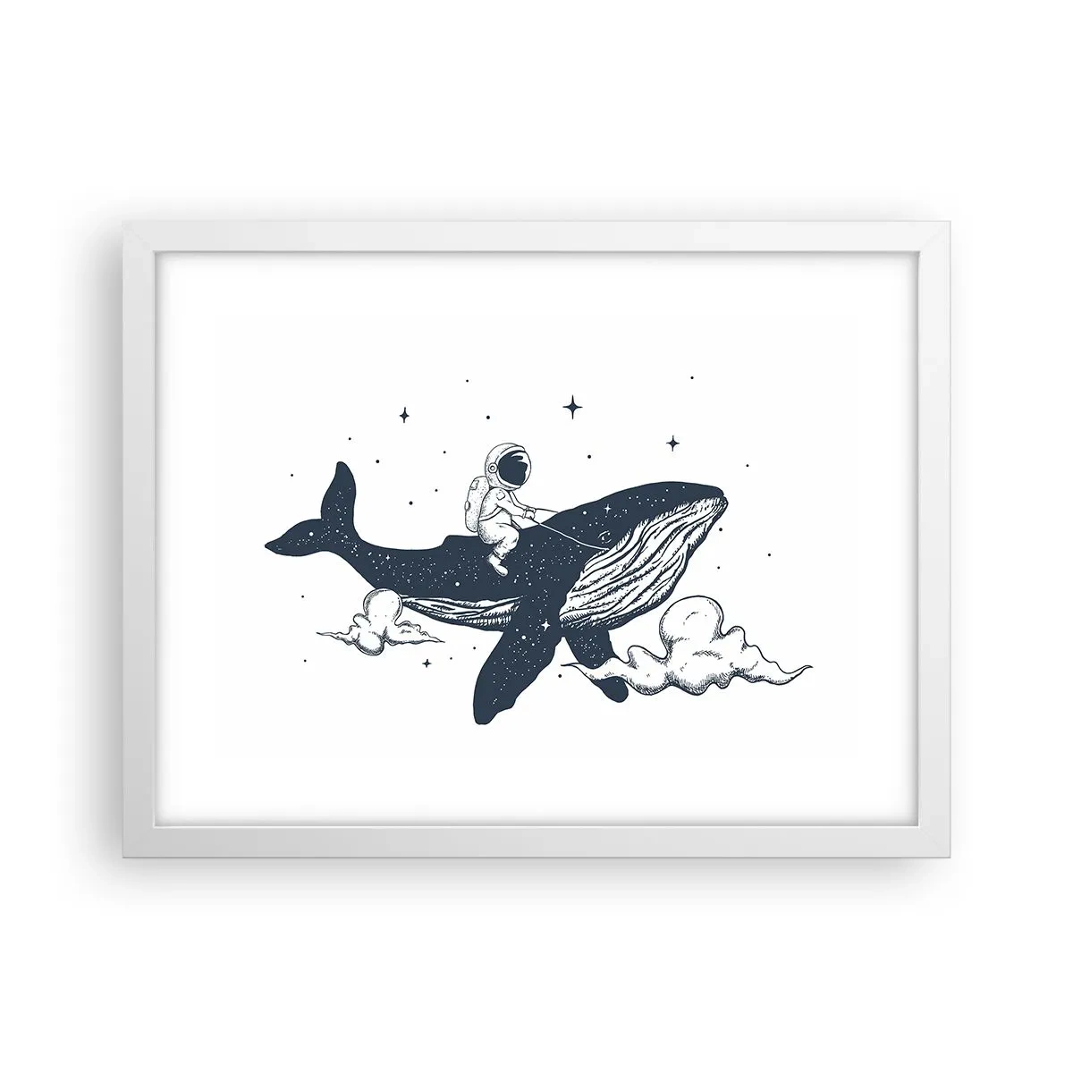 Poster in cornice bianca - Avventura nello spazio - 40x30 cm