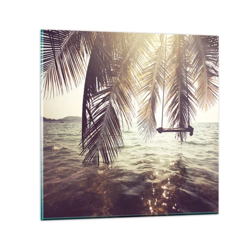 Quadro su vetro - Si può dondolare tra le nuvole a volontà - 30x30 cm