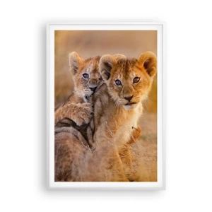 Poster in cornice bianca - Non disturbare! Giochiamo - 70x100 cm