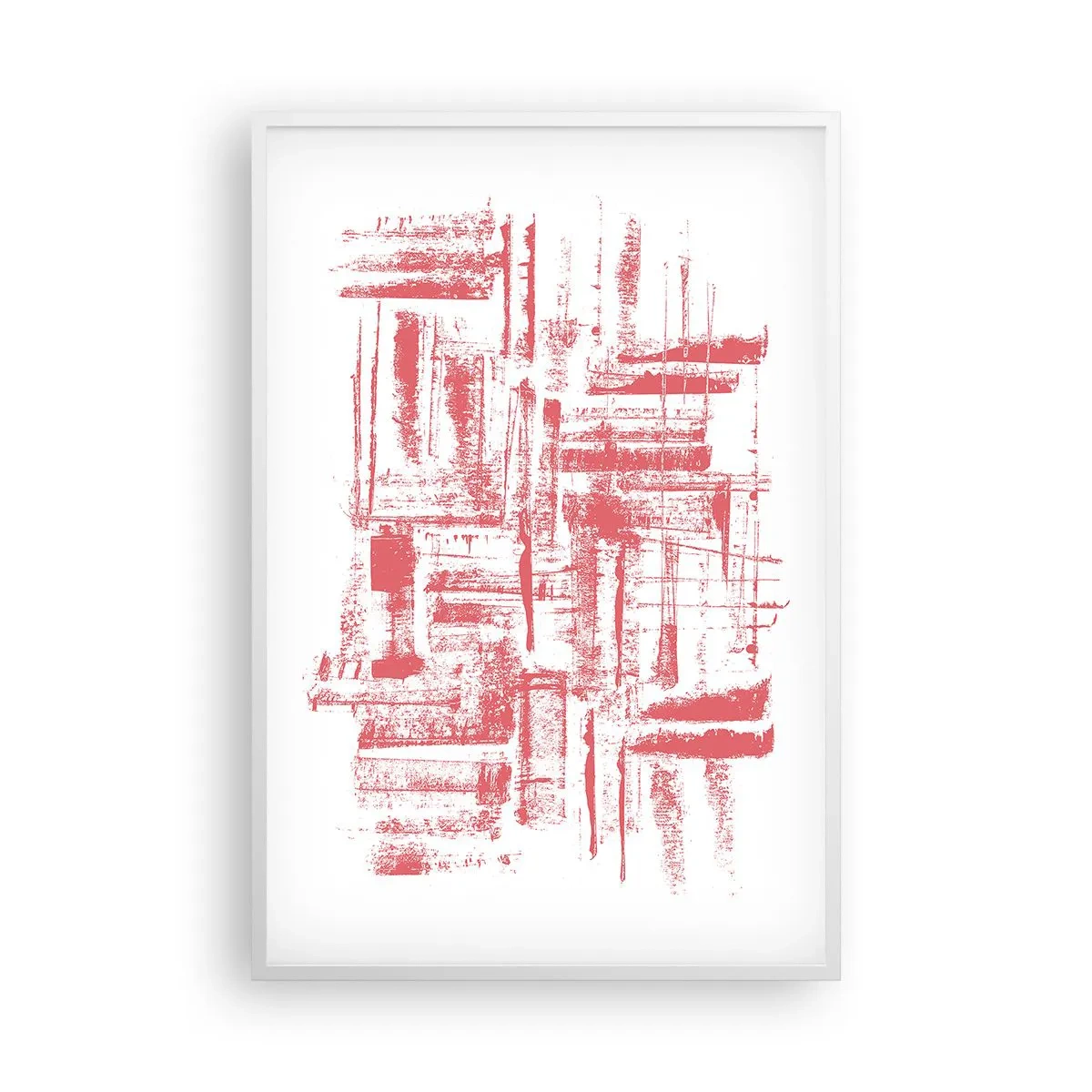 Poster in cornice bianca - Città rossa - 61x91 cm