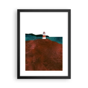 Poster in cornice nera - Contemplando il mare - 30x40 cm
