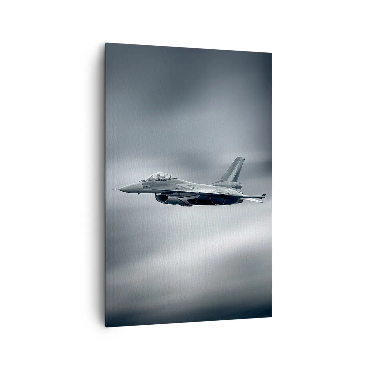 Quadro su tela - Stampe su Tela - Un aereo da caccia in volo contro un cielo nuvoloso - 80x120cm - Lanci la sfida? - Decorazione murale moderna per soggiorno e camera da letto ARTTOR
