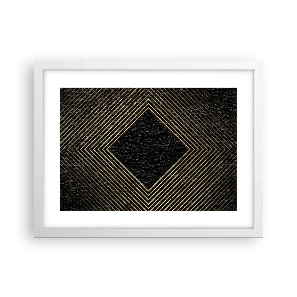 Poster in cornice bianca - Geometria in stile glamour - 40x30 cm