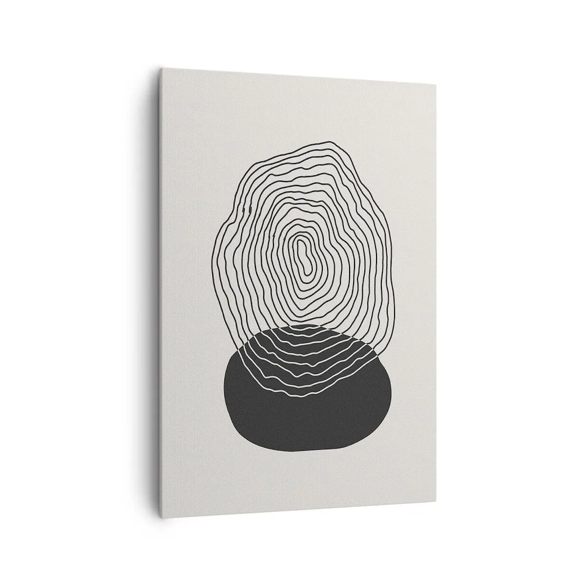 Quadro su tela - Stampe su Tela - Motivo astratto con linee e forme in bianco e nero - 70x100cm - Durata e vibrazione - Decorazione murale moderna per soggiorno e camera da letto ARTTOR