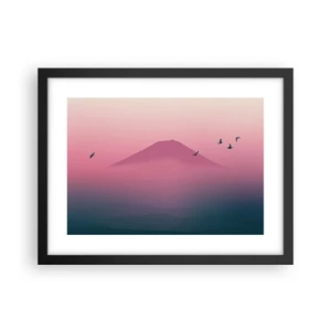 Poster in cornice nera - Viandanti sopra le nuvole - 40x30 cm