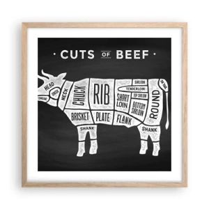 Poster in cornice rovere chiaro - Il sillabario del macellaio - 50x50 cm