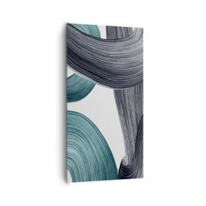 Quadro su tela - Stampe su Tela - Tracce smeraldo e nero - 65x120 cm