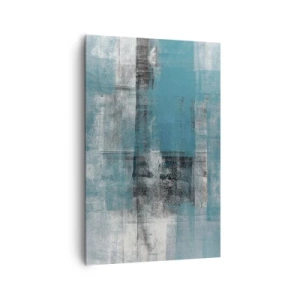 Quadro su tela - Stampe su Tela - Una composizione astratta nelle tonalità del blu con texture e strati. - 80x120cm - Acqua e aria - Decorazione murale moderna per soggiorno e camera da letto ARTTOR