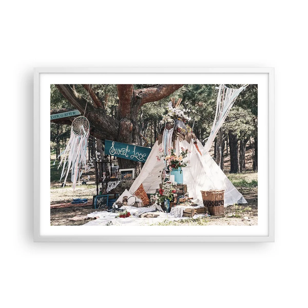 Poster in cornice bianca - Make love... - 70x50 cm