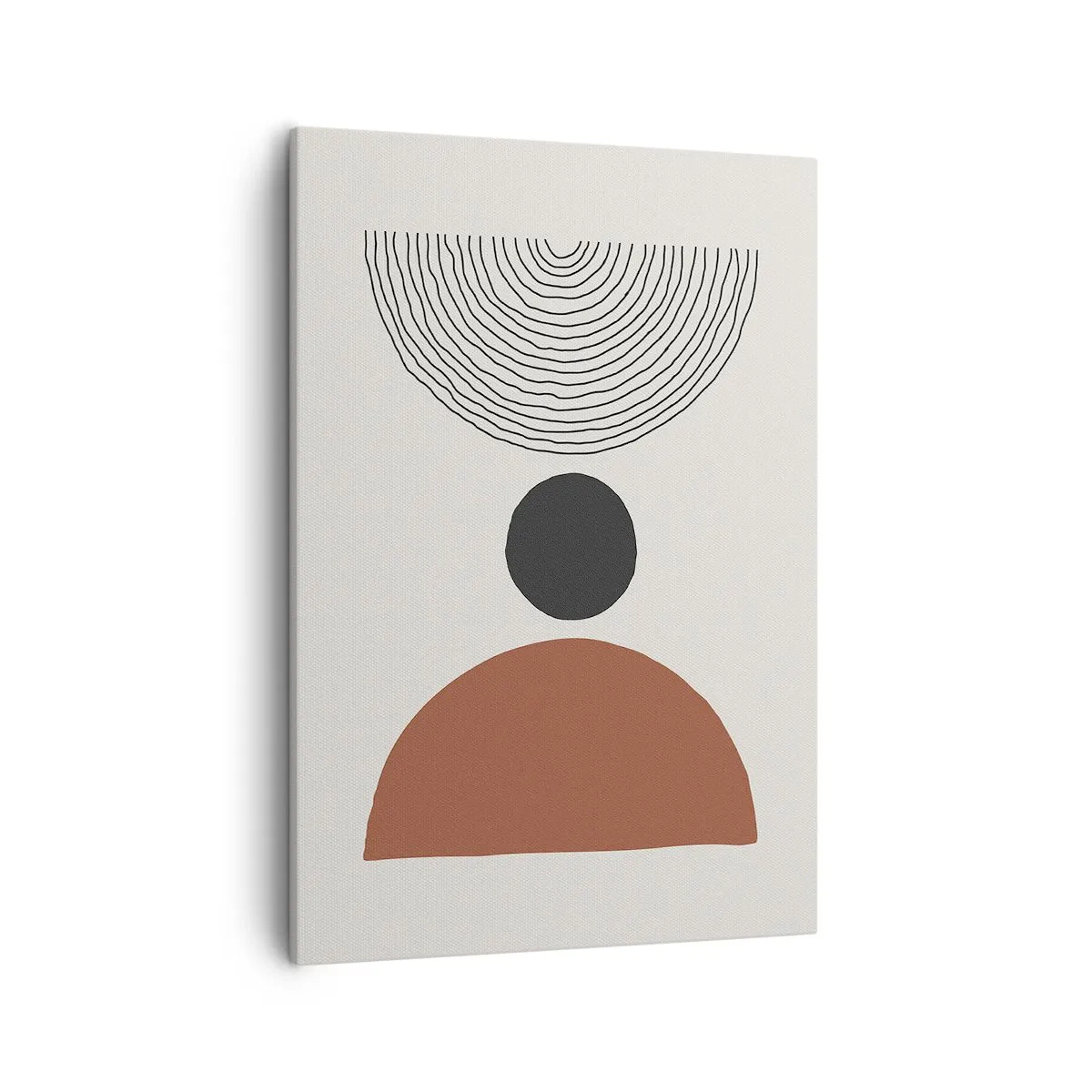 Quadro su tela - Stampe su Tela - Figure geometriche astratte in colori caldi - 50x70cm - Al centro dell'attenzione - Decorazione murale moderna per soggiorno e camera da letto ARTTOR