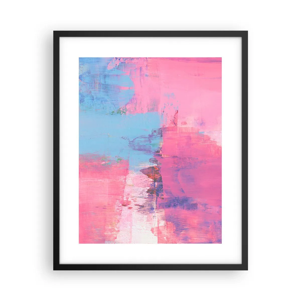 Poster in cornice nera - Rosa, blu e un pizzico di luce - 40x50 cm