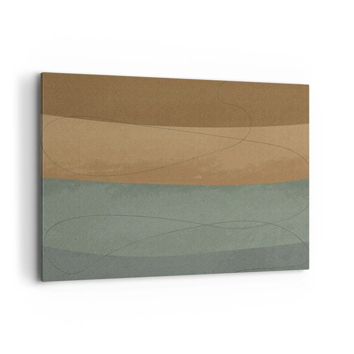 Quadro su tela - Stampe su Tela - Composizione astratta nei toni naturali della terra - 100x70cm - Composizione orizzontale - Decorazione murale moderna per soggiorno e camera da letto ARTTOR