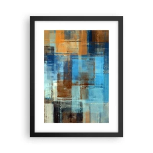 Poster in cornice nera - Attraverso la tenda blu - 30x40 cm