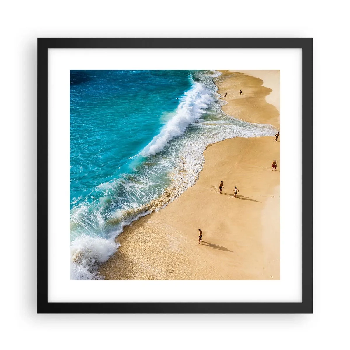 Poster in cornice nera - E poi il sole, la spiaggia... - 40x40 cm