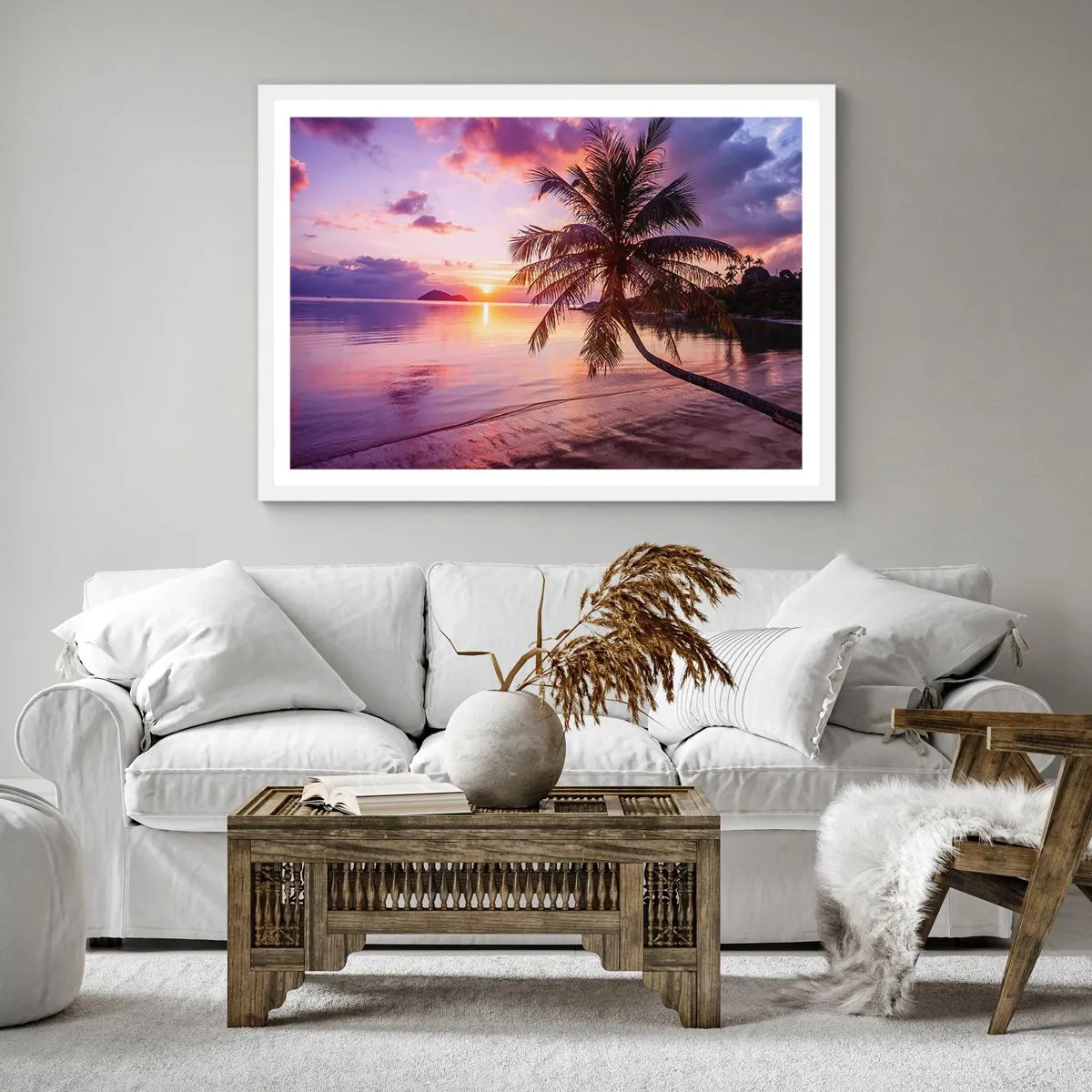 Poster in cornice bianca - Beatitudine a perdita d'occhio - 60x60 cm