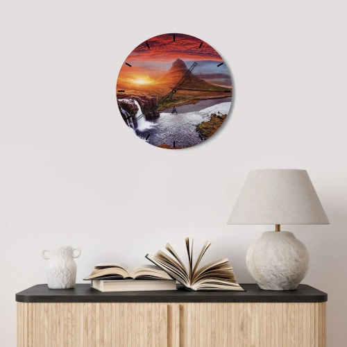 Orologio da parete - Orologio in Vetro - Paesaggio della Terra di Mezzo - 40x40 cm