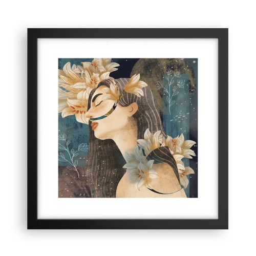 Poster in cornice nera - La favola della principessa con i gigli - 30x30 cm