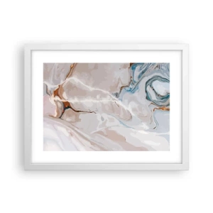 Poster in cornice bianca - Meandri blu sotto il bianco - 40x30 cm