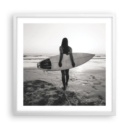 Poster in cornice bianca - La figlia dell'onda marina - 50x50 cm