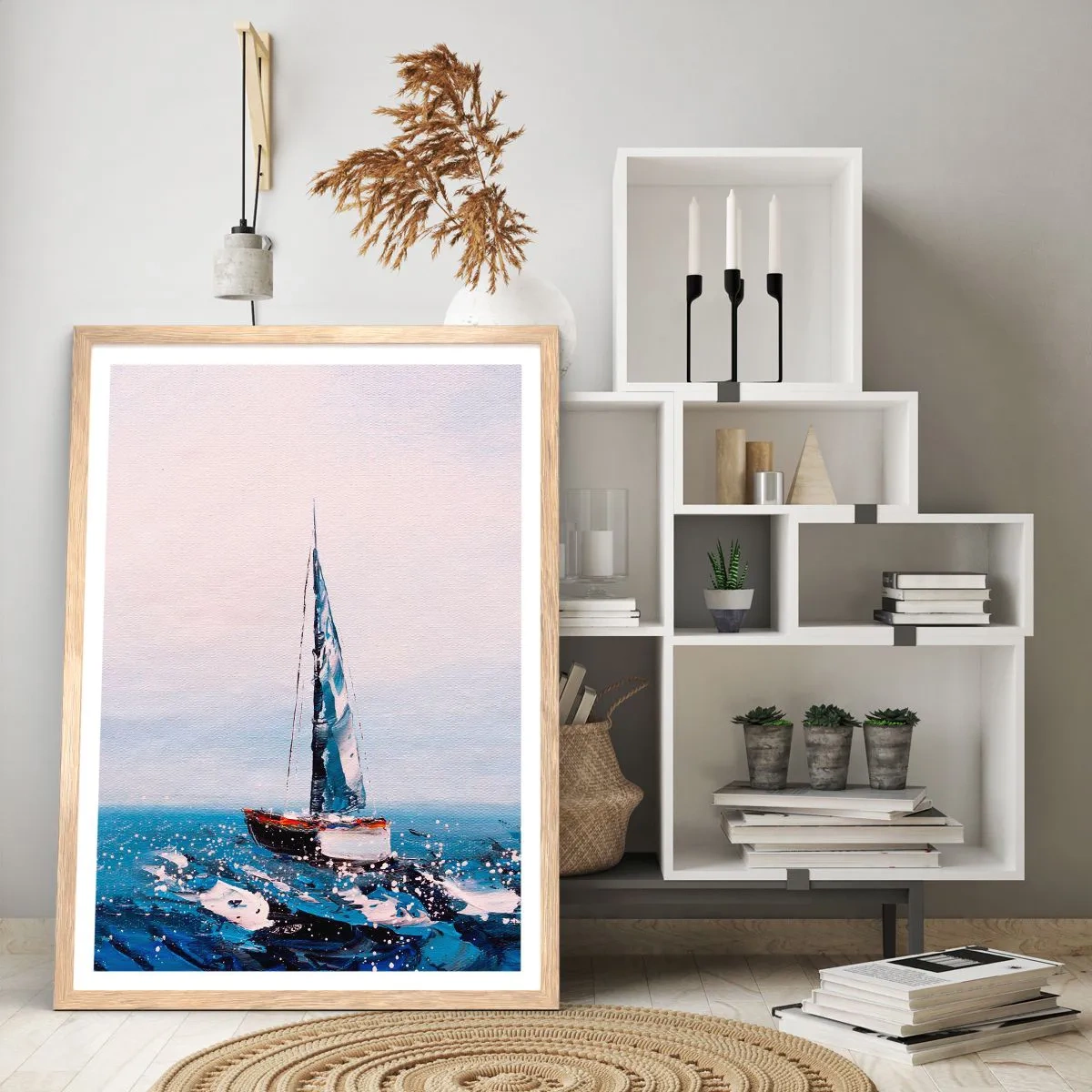 Poster in cornice rovere chiaro - Fratellanza nel vento - 50x70 cm