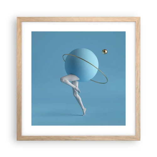 Poster in cornice rovere chiaro - E i pianeti folleggiano - 40x40 cm