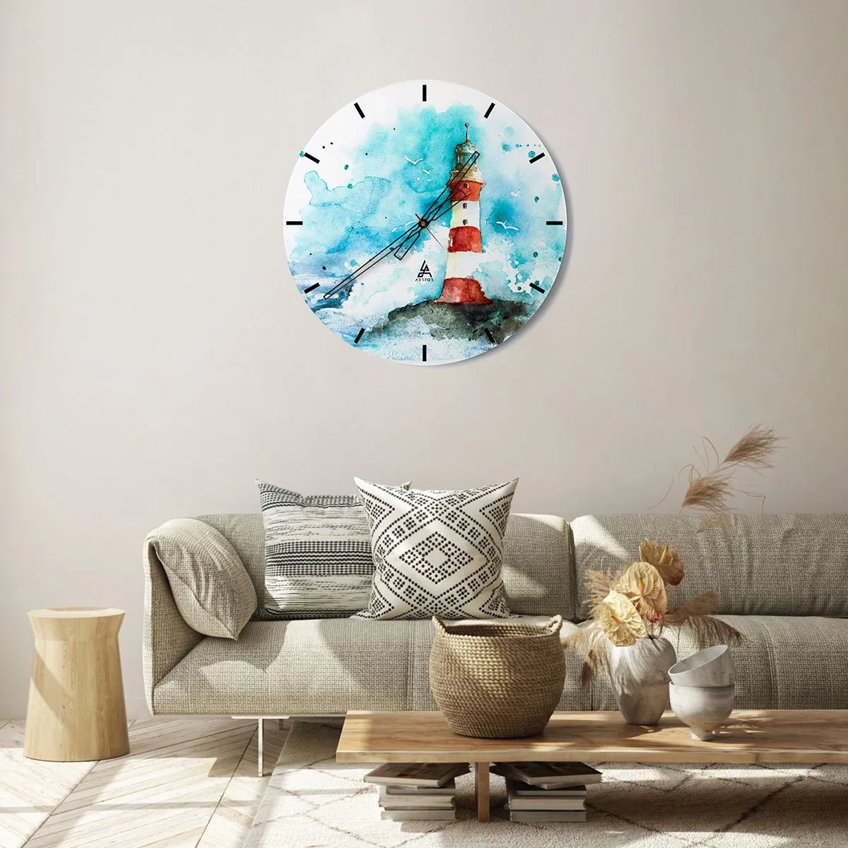 Orologio da parete - Orologio in Vetro - L'unità dei quattro elementi - 30x30 cm