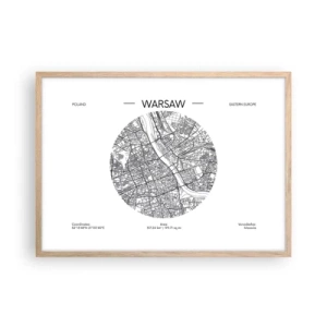 Poster in cornice rovere chiaro - Anatomia di Varsavia - 70x50 cm