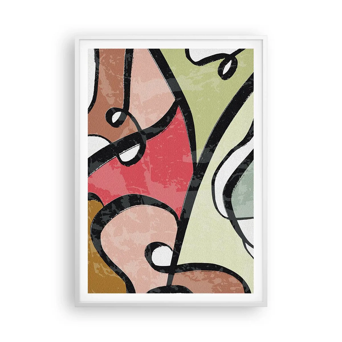 Poster in cornice bianca - Piroette tra i colori - 70x100 cm