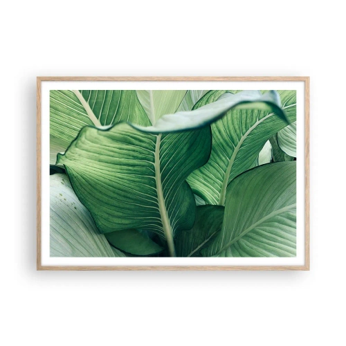 Poster in cornice rovere chiaro - Una vita intensamente verde - 100x70 cm