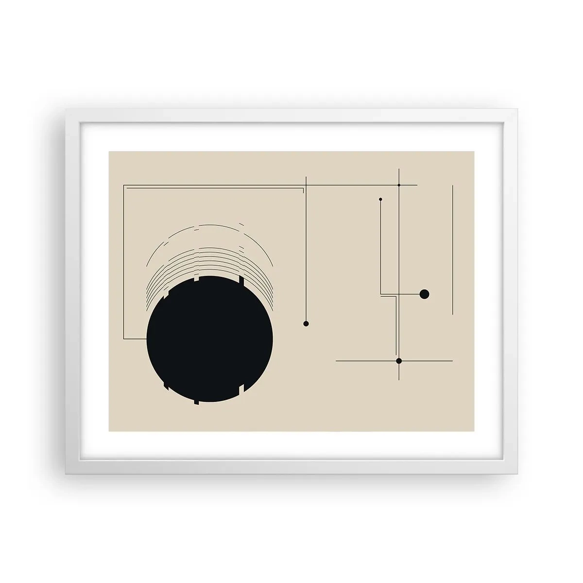 Poster in cornice bianca - Composizione elastica e dinamica - 50x40 cm