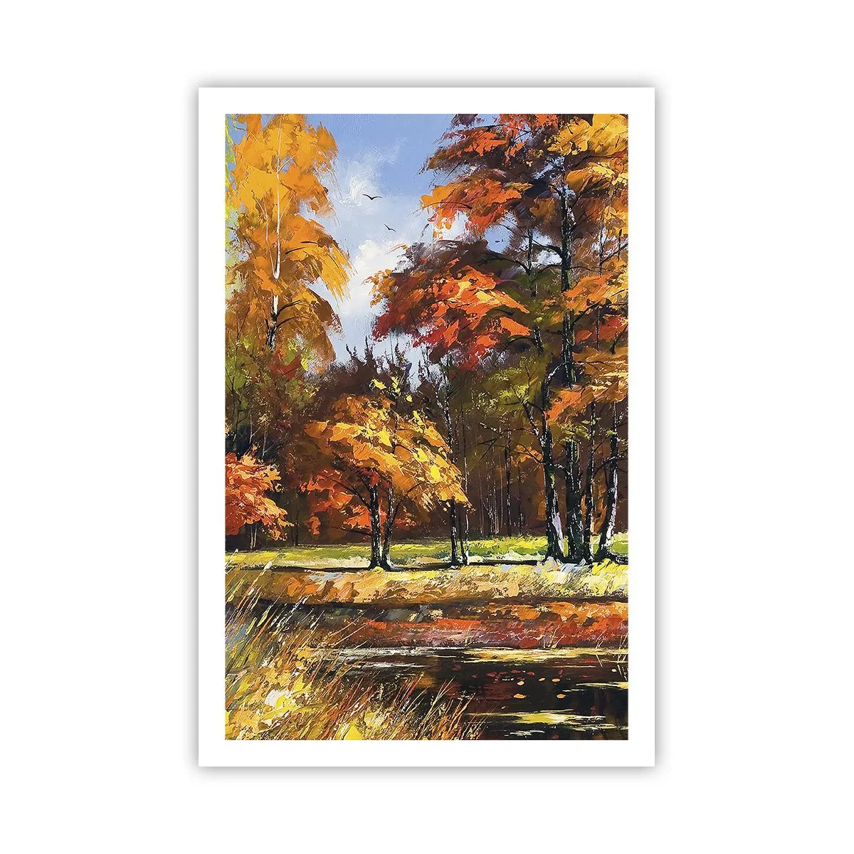 Poster - Paesaggio in oro e marrone - 61x91 cm