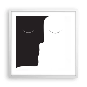 Poster in cornice bianca - Unità degli opposti - 50x50 cm