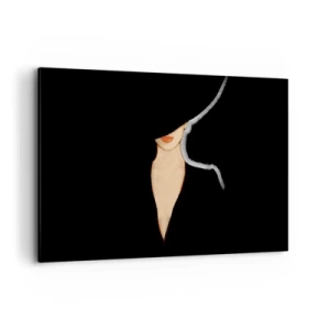 Quadro su tela - Stampe su Tela - Silhouette di una donna con un cappello su uno sfondo nero - 120x80cm - Eleganza e stile - Decorazione murale moderna per soggiorno e camera da letto ARTTOR