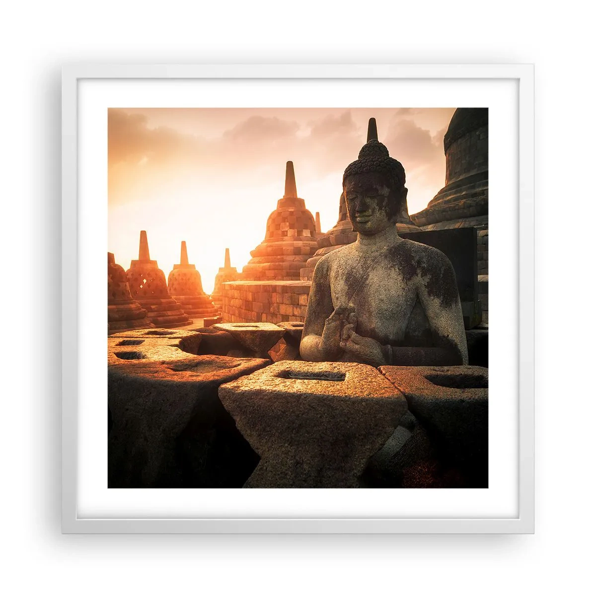 Poster in cornice bianca - La pagoda della grande saggezza - 50x50 cm