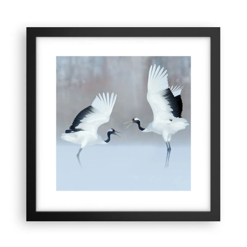 Poster in cornice nera - Danza nella nebbia - 30x30 cm