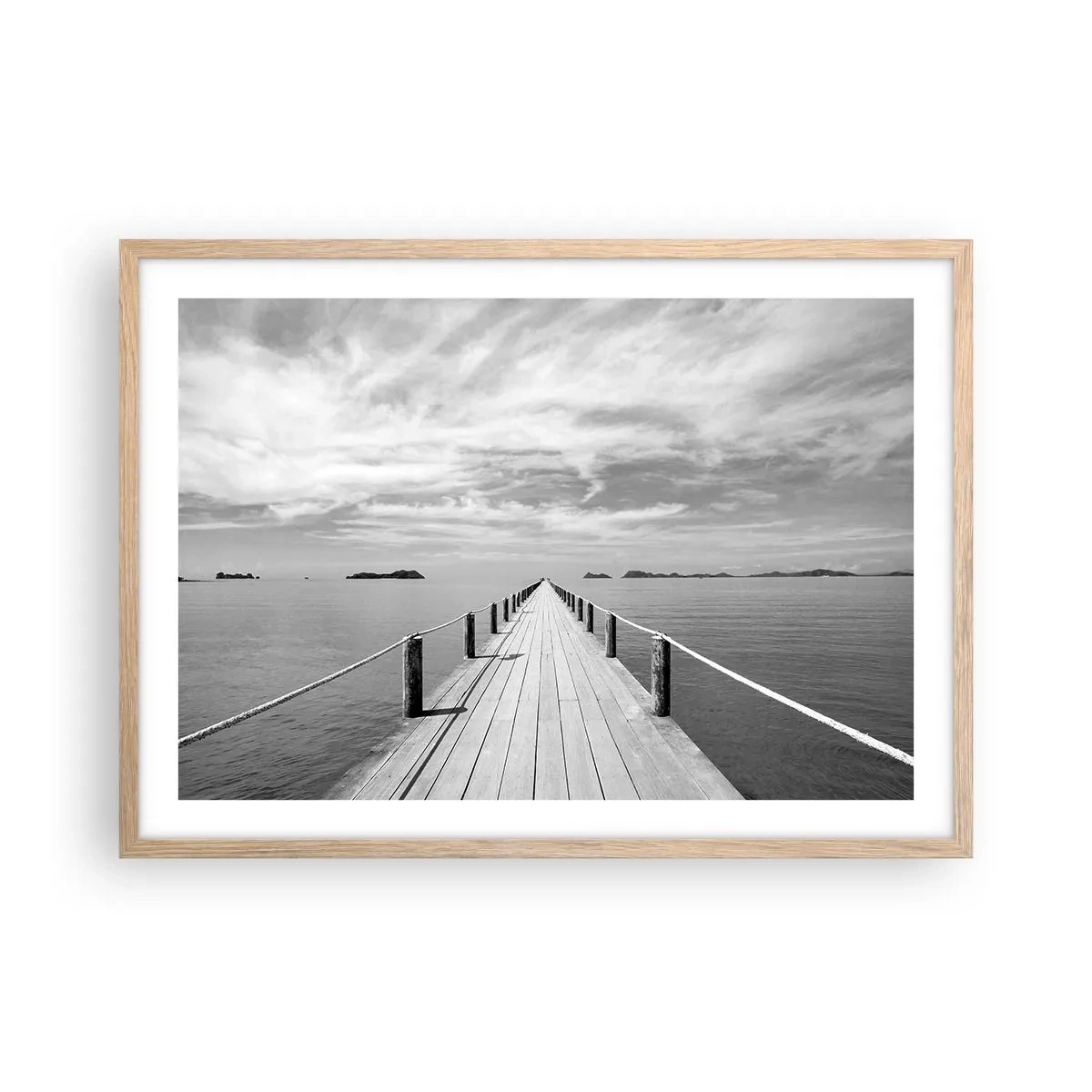 Poster in cornice rovere chiaro - Forse un viaggio... - 70x50 cm