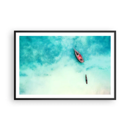 Poster in cornice nera - Nelle spiagge di Zanzibar, quando c'è troppa acqua... - 91x61 cm