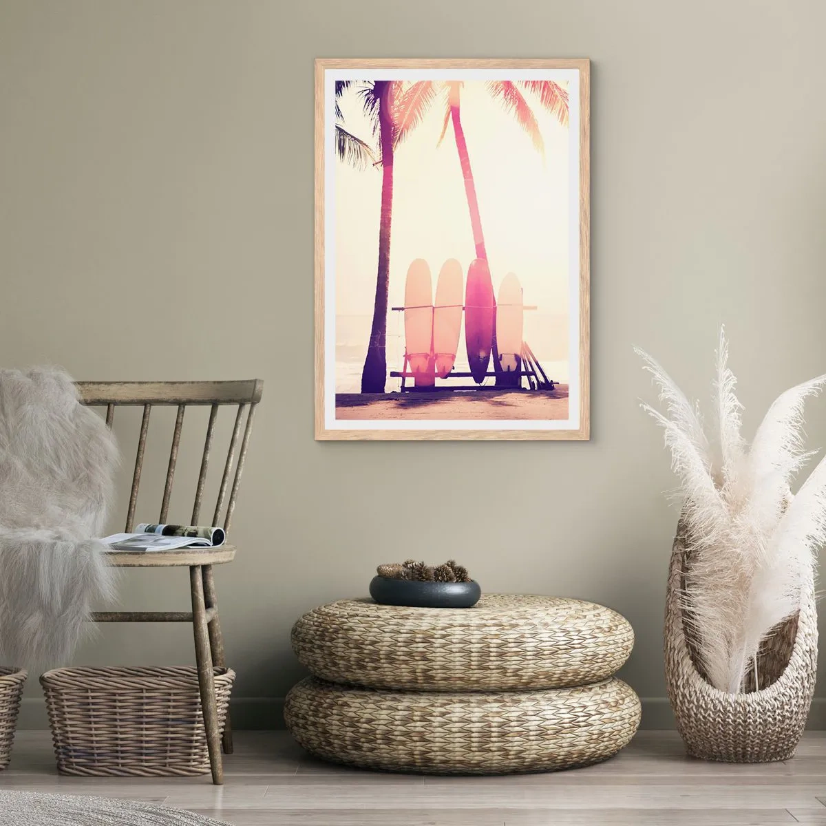 Poster in cornice rovere chiaro - Sarà un giorno fantastico - 70x100 cm